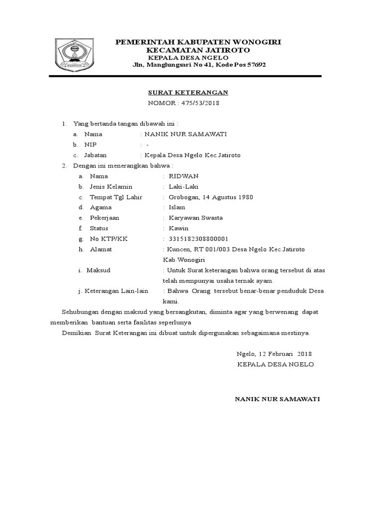 Ambil disini] contoh sk pengurus pkk di desa terbaru tahun. Format Surat Ket Pdf