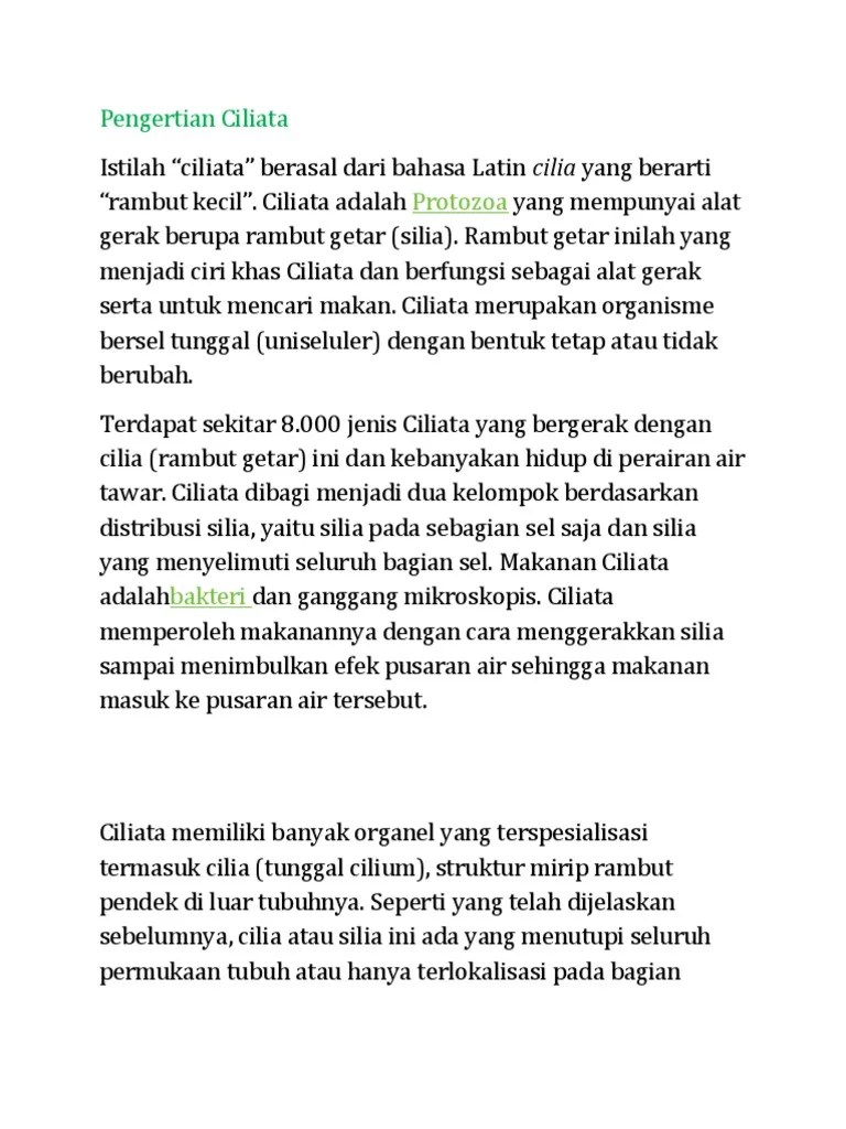 Pengertian Ciliata | PDF