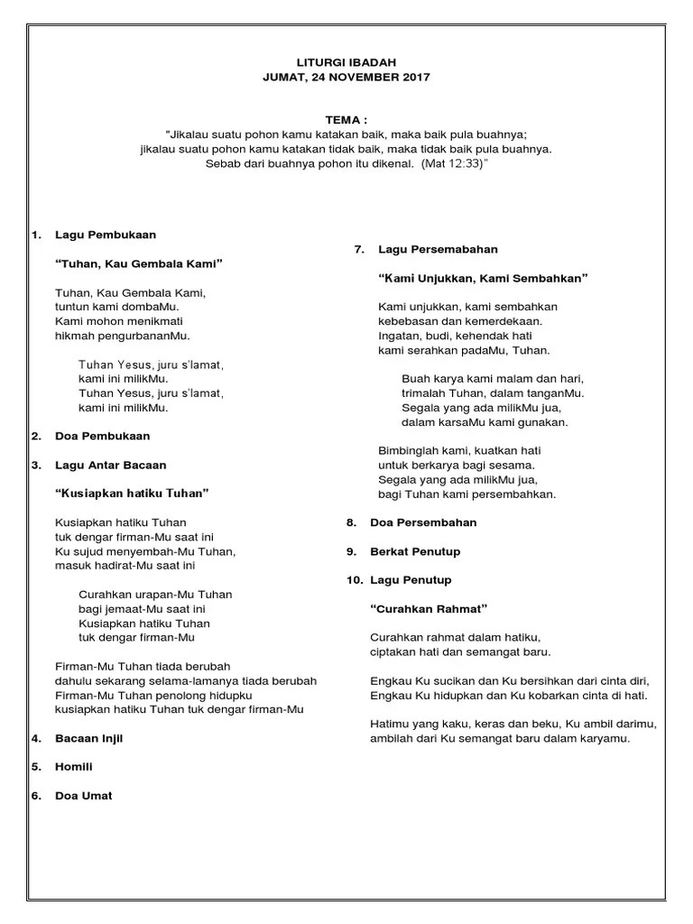 Liturgi Ibadah Rohkris | PDF
