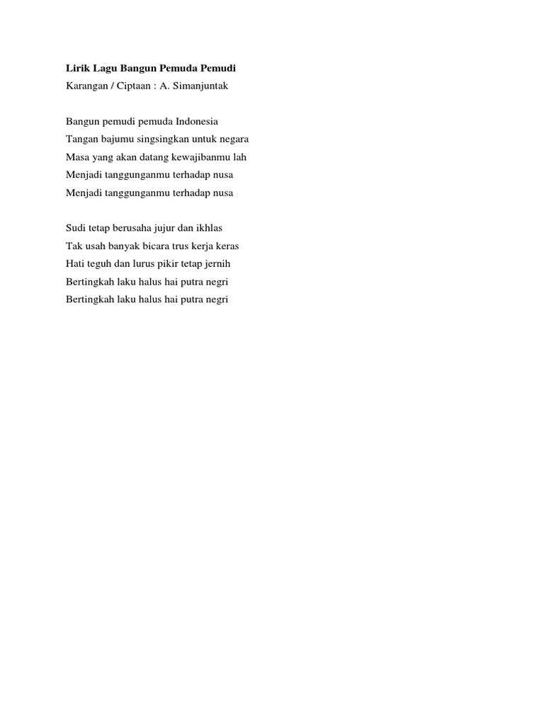 Pencipta Lagu Bangun Pemuda Pemudi - Mengenang Kisah Hidup Alfred Simanjuntak Pencipta Lagu Bangun Pemudi Pemuda Merdeka Com : Ok google sekedar pemberitahuan kami tidak menyediakan download mp3 dari lagu di atas.