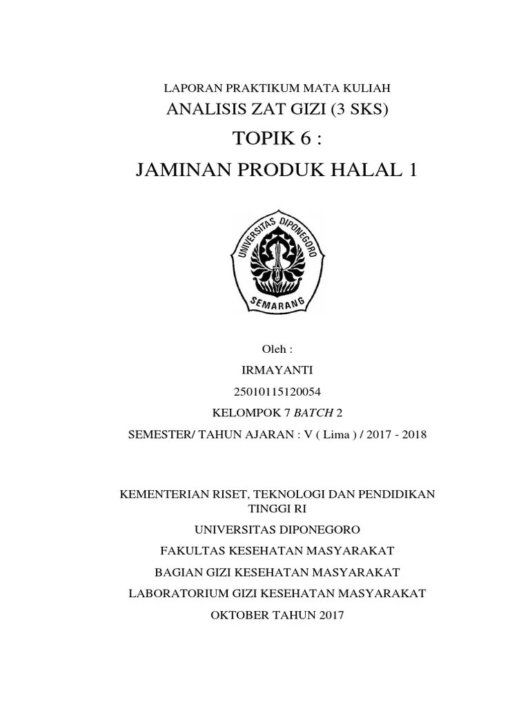 Laporan Jaminan Produk Halal | PDF