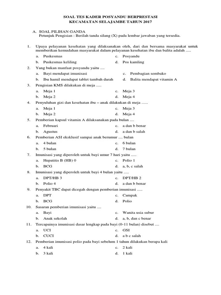 Ppn merupakan pajak tidak langsung. Soal Tentang Phbs Dan Jawabannya - IlmuSosial.id