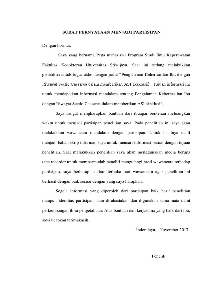 Surat Pernyataan Menjadi Informan | PDF