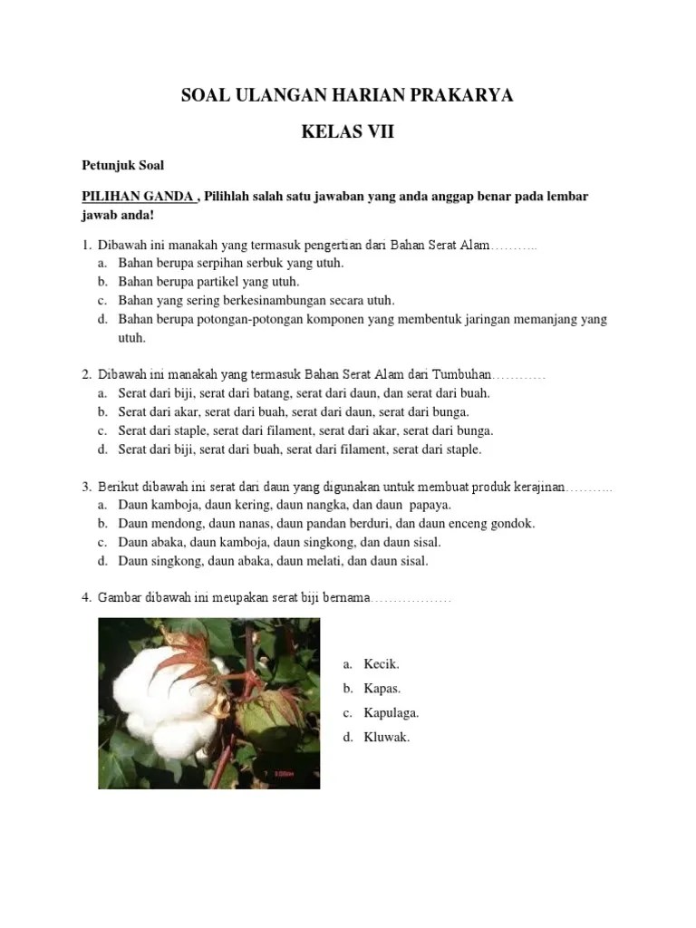 Perajin yang tergabung dalam kelompok usaha kembang ilung, di amuntai selatan, kabupaten hulu sungai utara, kalimantan selatan, . Soal Ph Prakarya Kerajinan Kelas Vii Pdf