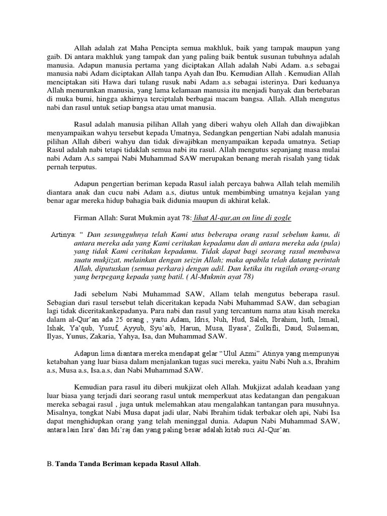 Iman Kepada Rasul | PDF