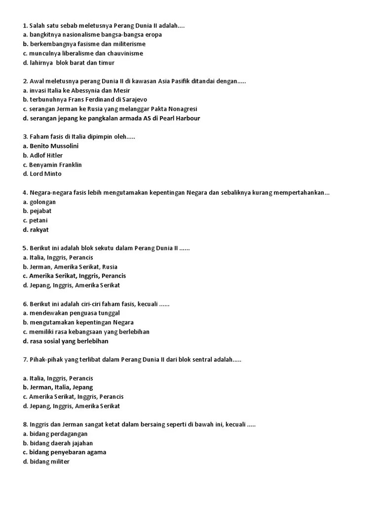 Soal Perang Dunia | PDF