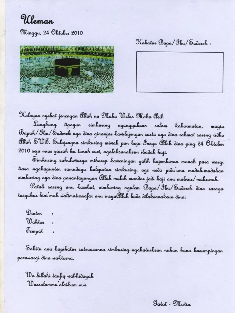 Undangan Manasik Haji document
