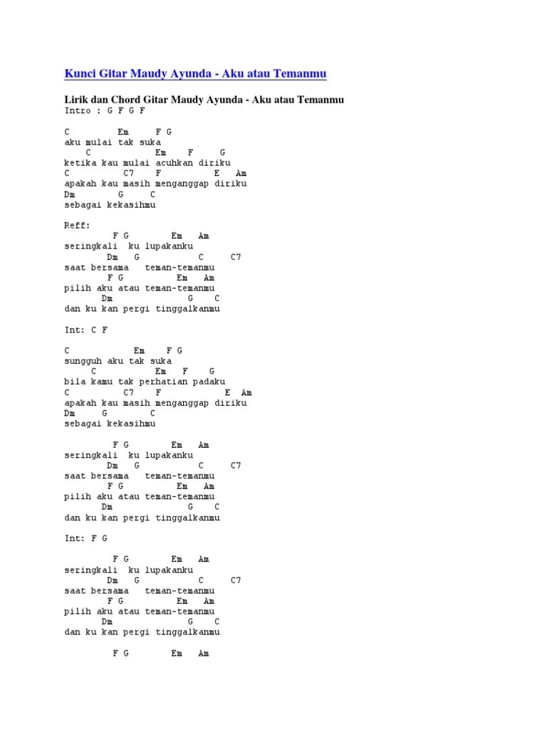 Lirik Lagu Perahu Kertas Dan Kunci Gitar