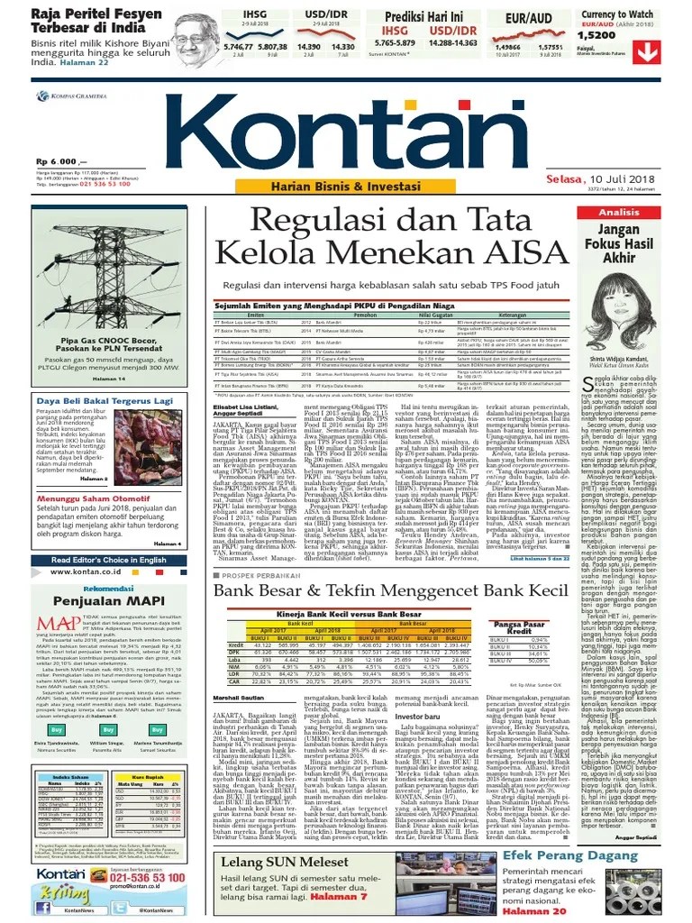 Kontan Harian Edisi 10-07-2018 | PDF