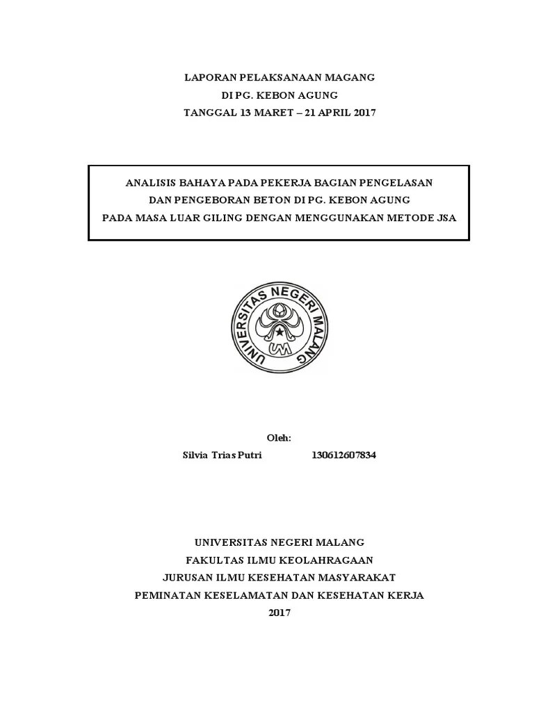 Surat pengajuan pengantar magang/k3 ke instansi (nomor 2) di form tersebut. Laporan Magang K3 Pdf
