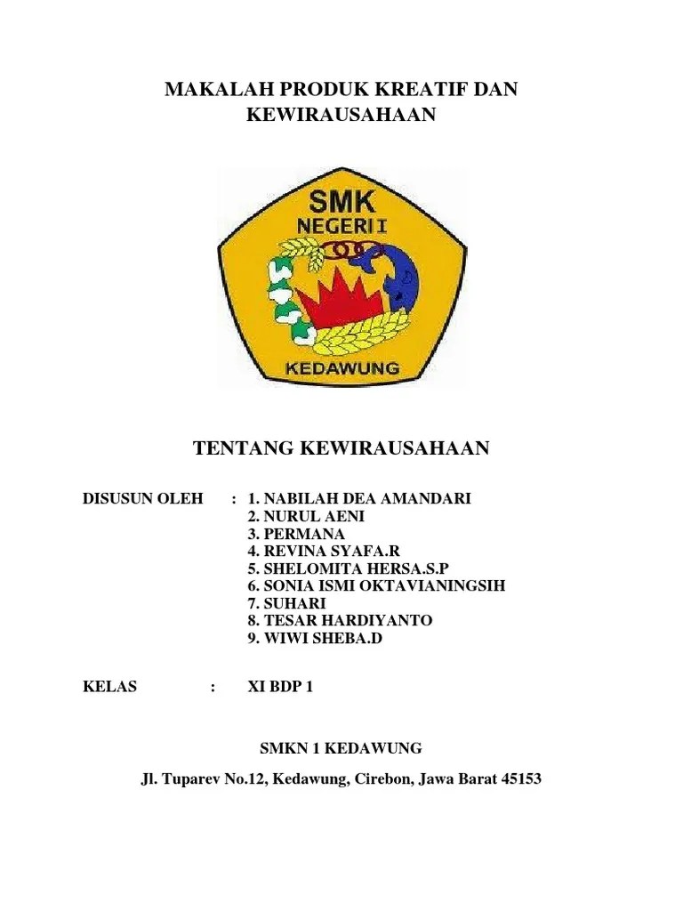 Nugraha 11020320 sekolah tinggi ilmu ekonomi . Makalah Produk Kreatif Dan Kewirausahaan Pdf