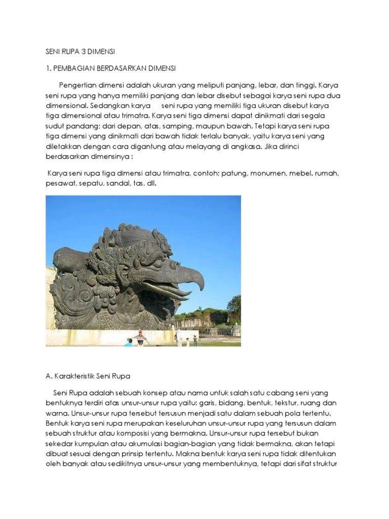 Patung atau arca · 2. Seni Rupa 3 Dimensi Pdf