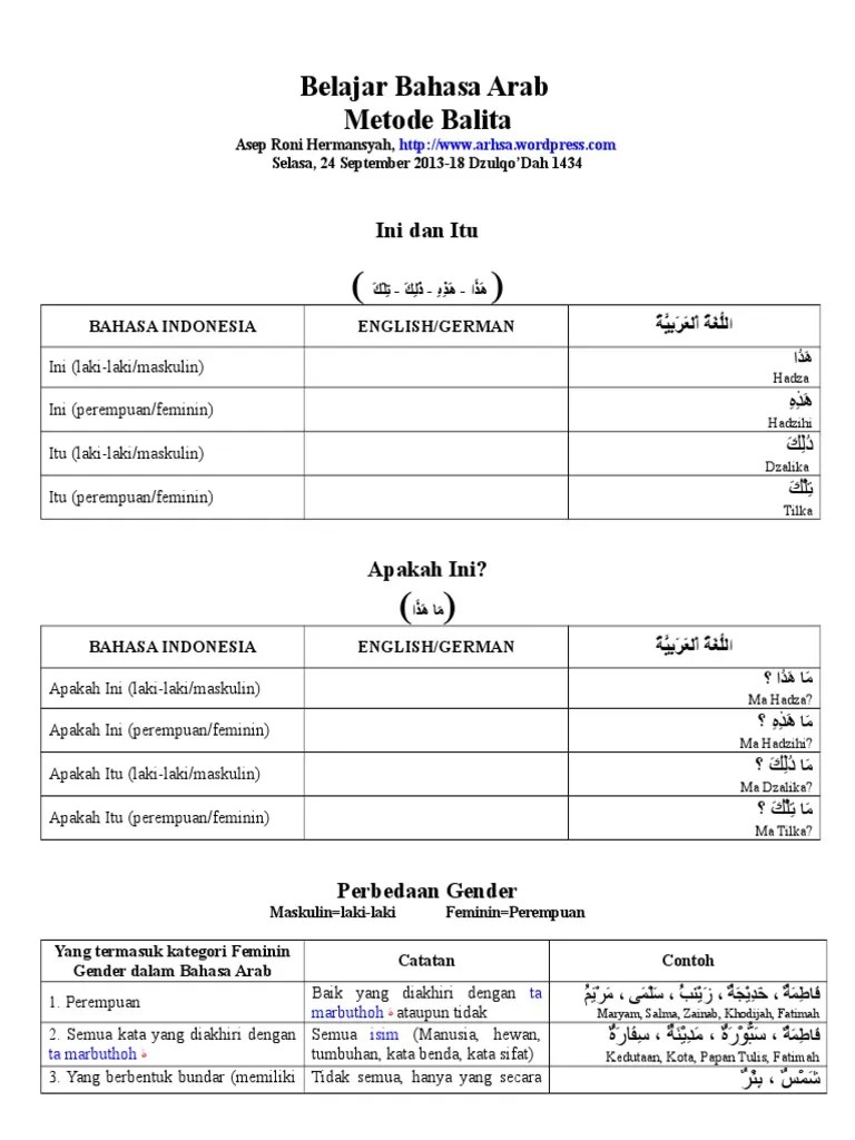 Bahasa Arab Tilka Artinya Dalam Bahasa Indonesia