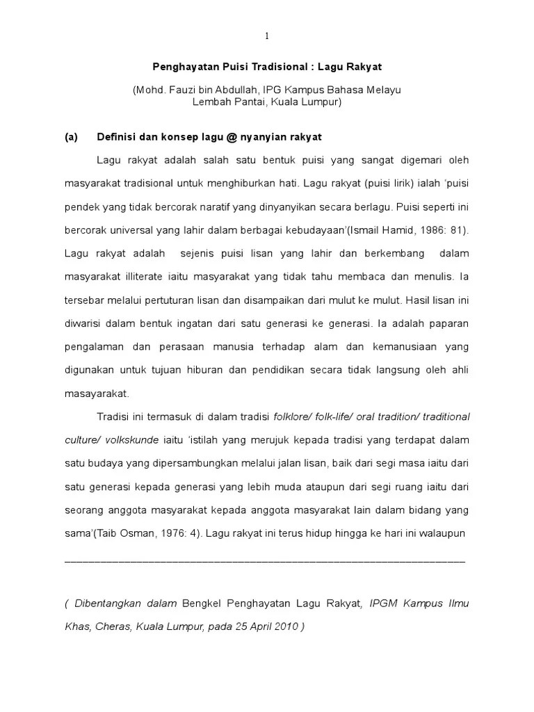 ٦ ذو الحجة ١٤٤٣ هـ. Lagu Rakyat Pdf