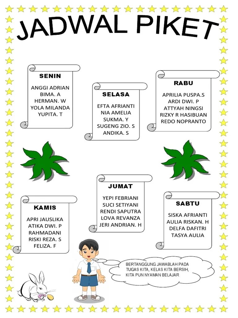 Jadwal Piket Kelas 8e | PDF