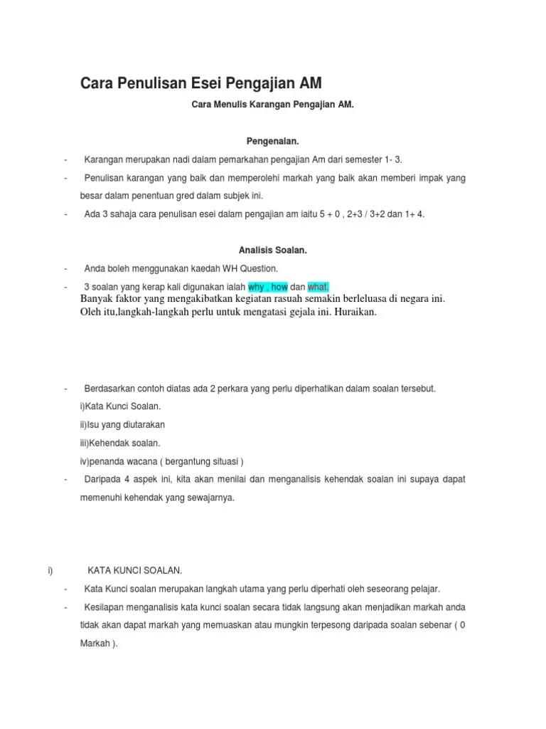 Sekolah menengah kebangsaan tinggi, setapak · pengajian am. Esei Pengajian Am Jakobedsx