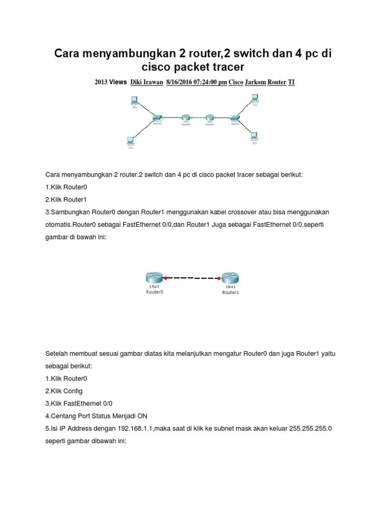 Cara Menyambungkan 2 Router | PDF