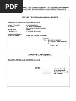 Membuat amplop dengan tulisan tertentu di word sangat mudah berkat fitur khusus yang dirancang untuk tugas tersebut. Contoh Tulisan Amplop Pdf