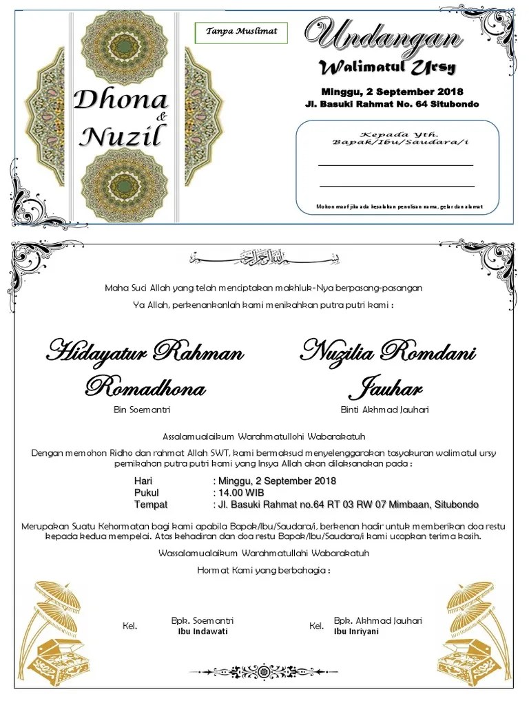 Maybe you would like to learn more about one of these? Upload File Contoh Undangan Pernikahan Walimatul Ursy Dengan Format Microsoft Word Pdf