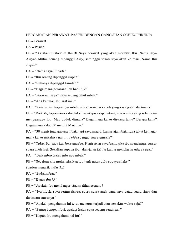 Contoh Percakapan Perawat Dengan Pasien | PDF