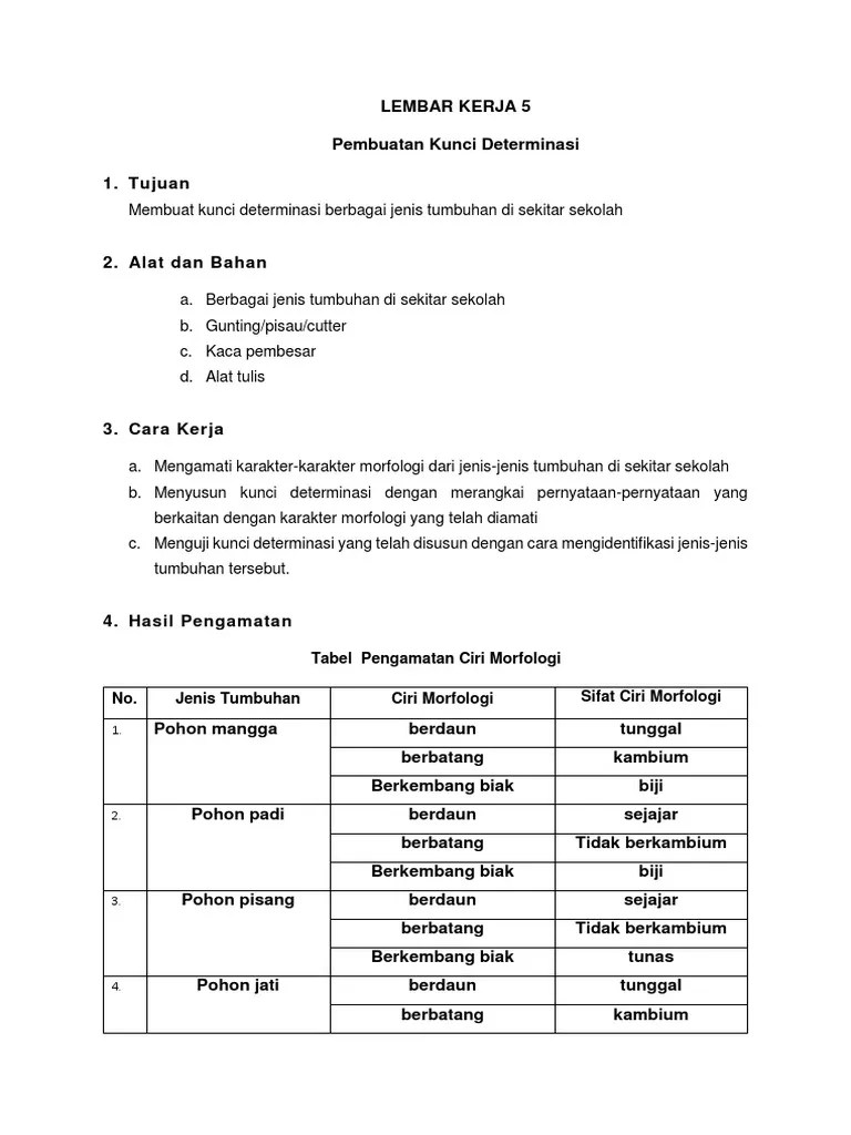 LK-05 Pembuatan Kunci Determinasi | PDF