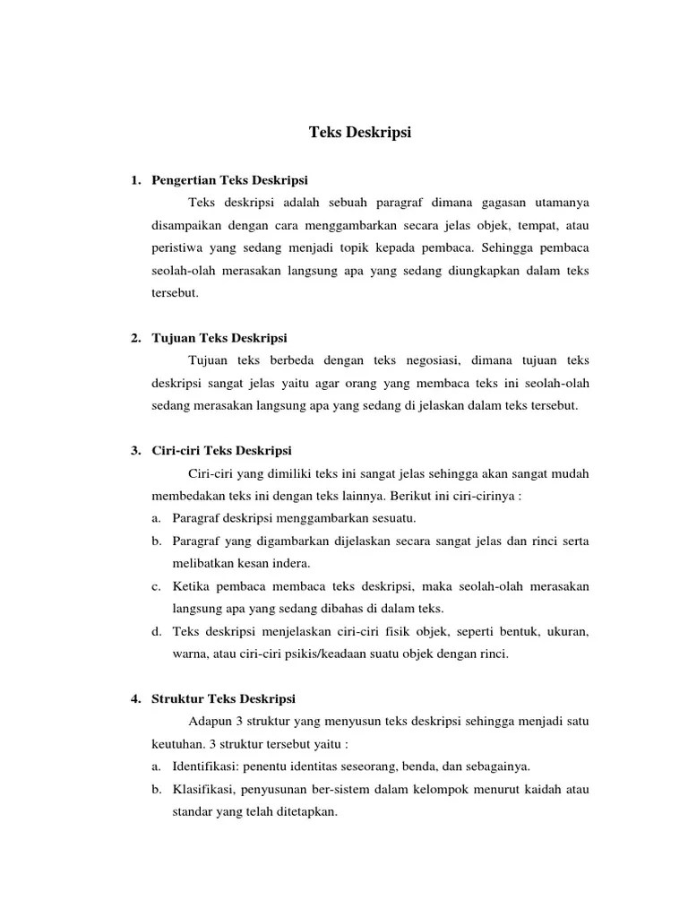 Contoh Paragraf Deskripsi Bagian Identifikasi