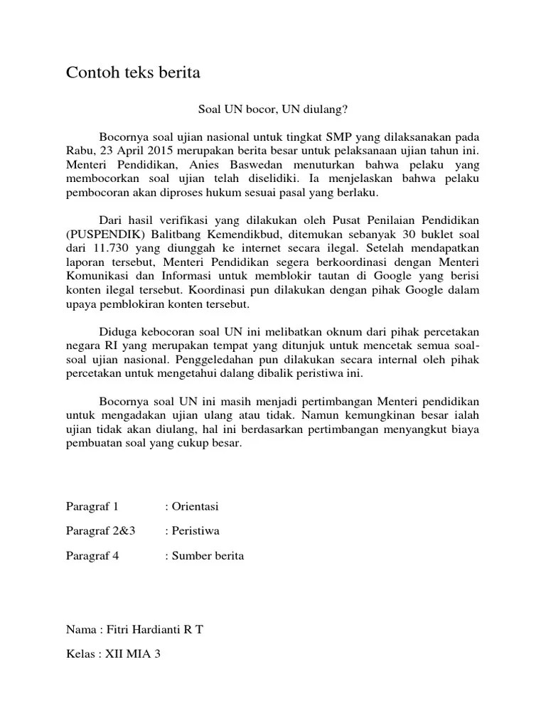 Contoh Teks Berita | PDF
