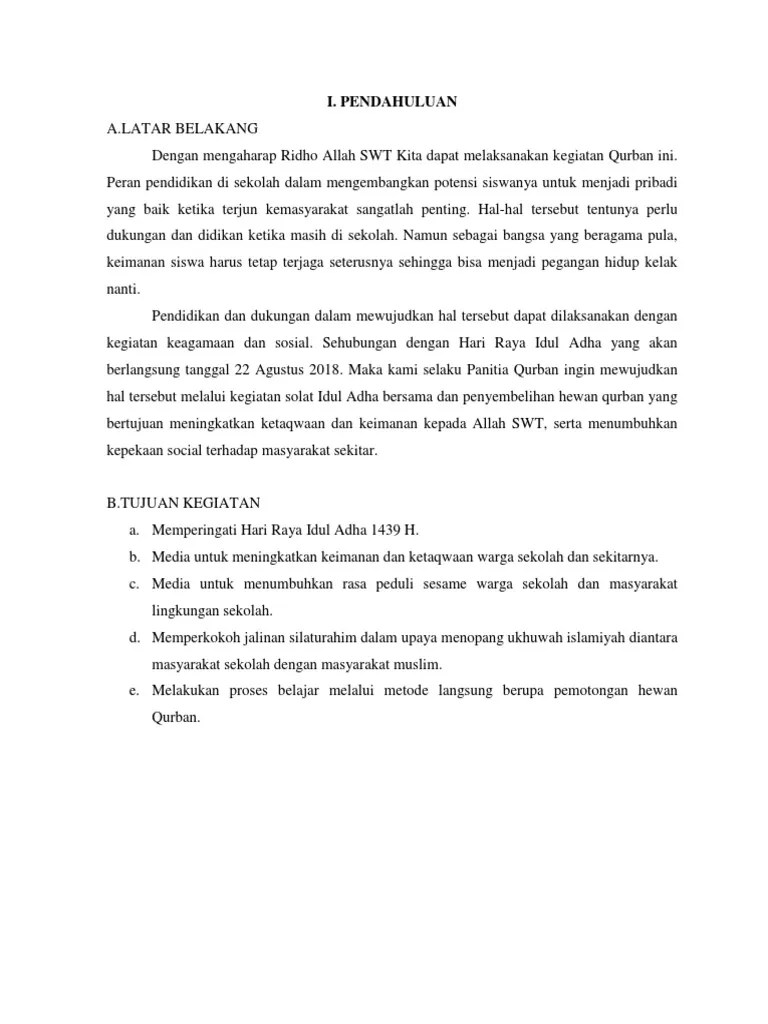 Ibadah kurban juga memiliki keutamaan yaitu pengampunan dan keridhaan dari allah swt. PROPOSAL KEGIATAN IDUL ADHA SMP.docx