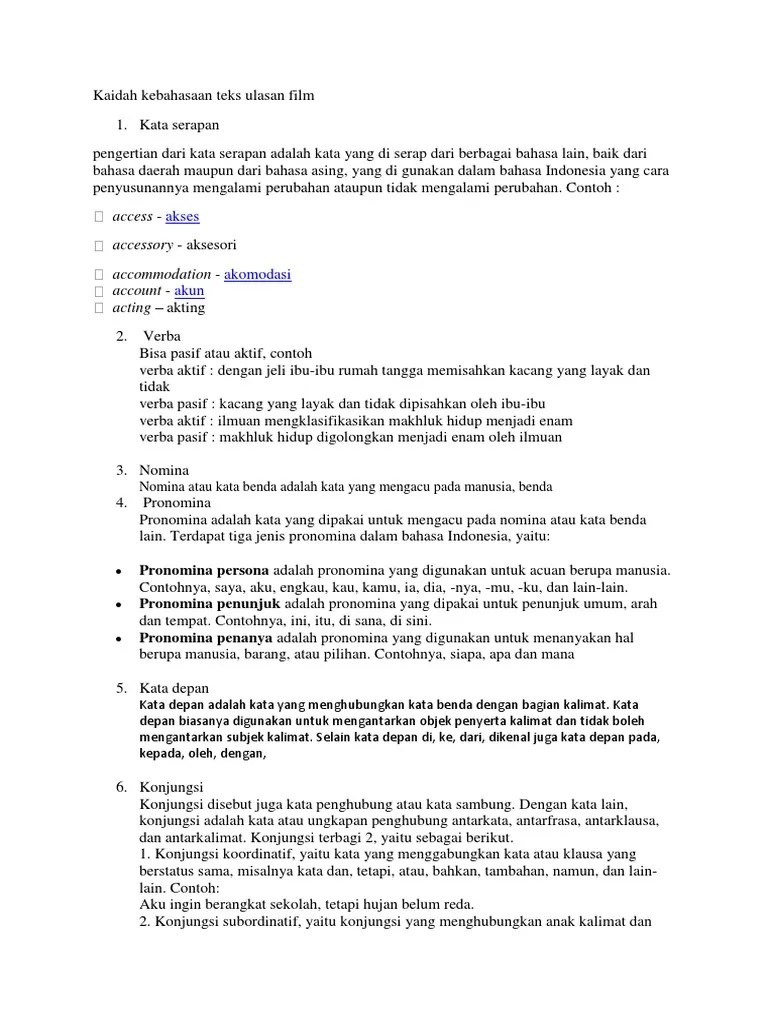 Kaidah Kebahasaan Teks Ulasan Film | PDF