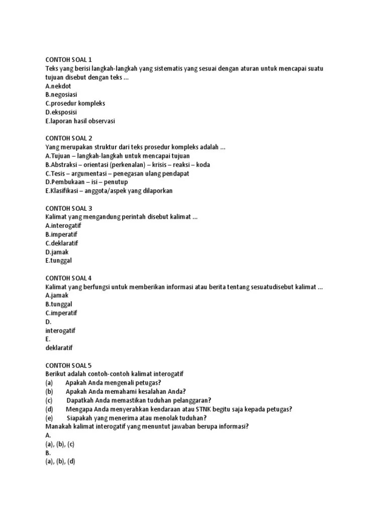 Cara membuat kue brownies cukup mudah bukan. Soal Prosedur Kompleks Pdf