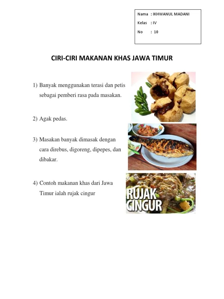 Ciri Ciri Masakan Jawa Timur | PDF