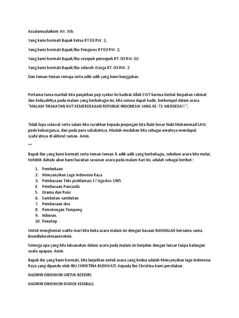 Rundown Tirakatan | PDF