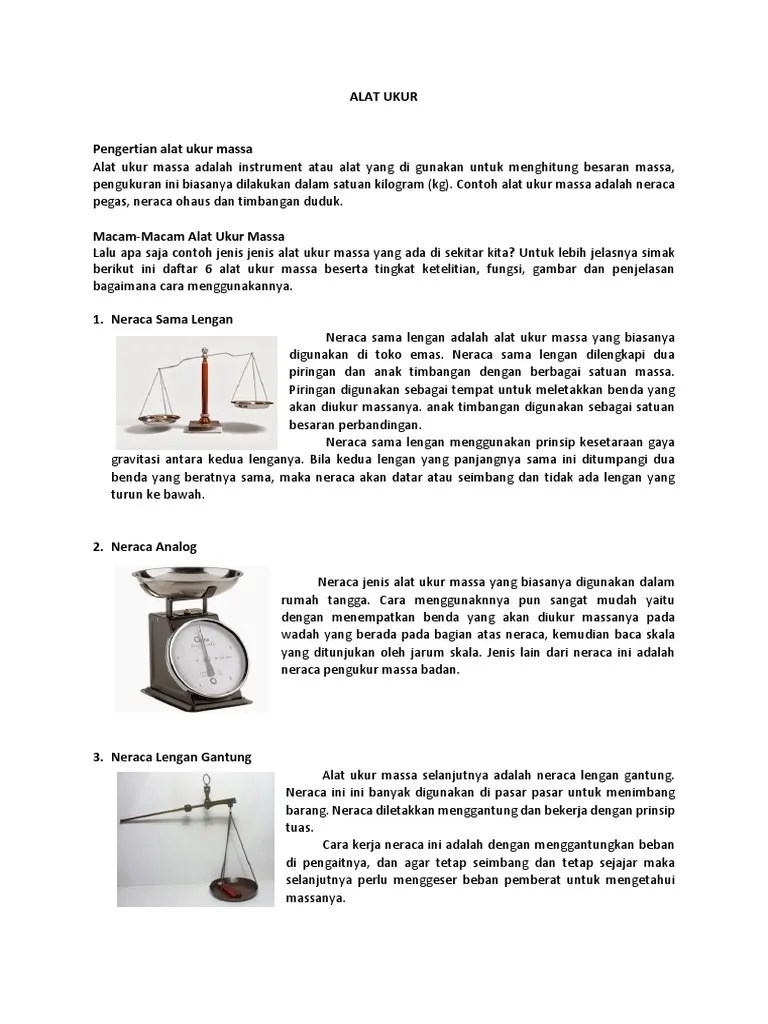 Neraca ohaus dua lengan terdiri dari beberapa komponen, di antaranya: Alat Ukur