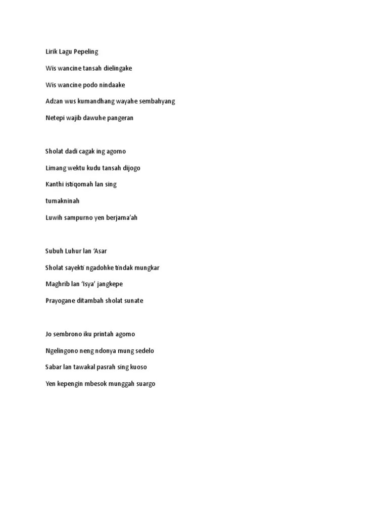 Lirik Lagu Pepeling | PDF