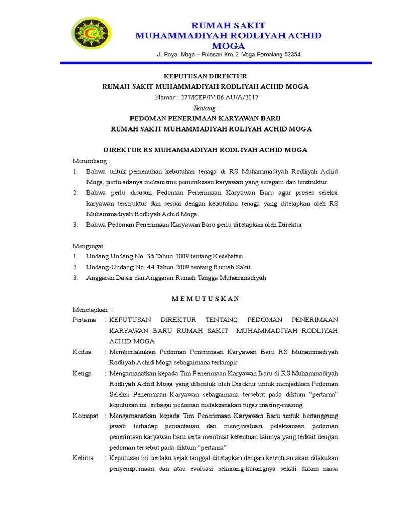 Peraturan rektor universitas jambi nomor 09 tahun 2016 tentang perencanaan, penerimaan dan pengelolaan dana universitas jambi . Sk Pedoman Penerimaan Karyawan Baru Pdf