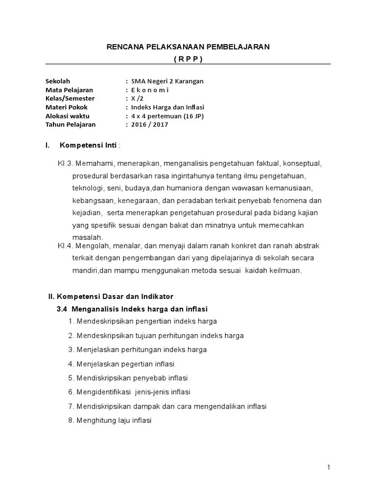 Contoh Soal Ekonomi Indeks Harga Dan Inflasi - Soal Kelasmu