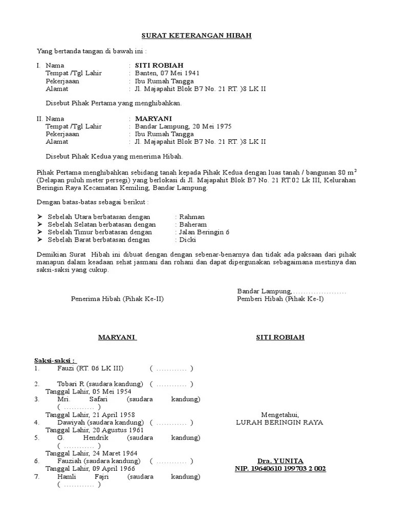 Pengertian dan contoh surat hibah rumah yang wajib dipahami contoh surat lengkap contoh surat hibah tanah 2015 penting dan terbaru 4 contoh . Contoh Surat Hibah Harta Warisan