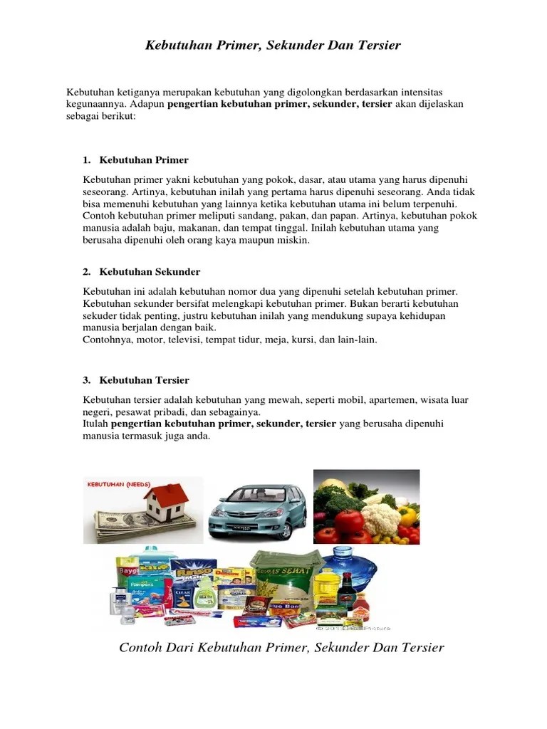 Kebutuhan Primer | PDF