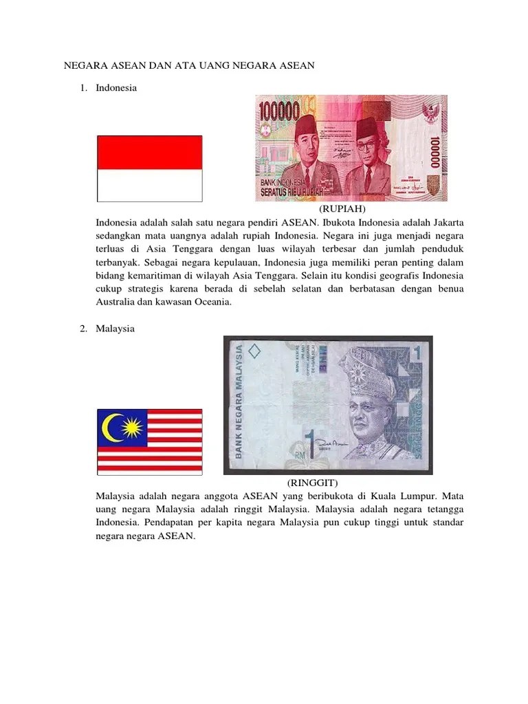 Negara Asean Dan Ata Uang Negara Asean | PDF