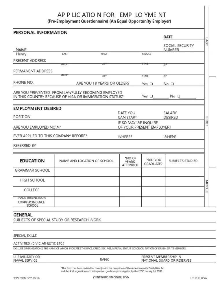 blank job application form application form 10192018231845 employment