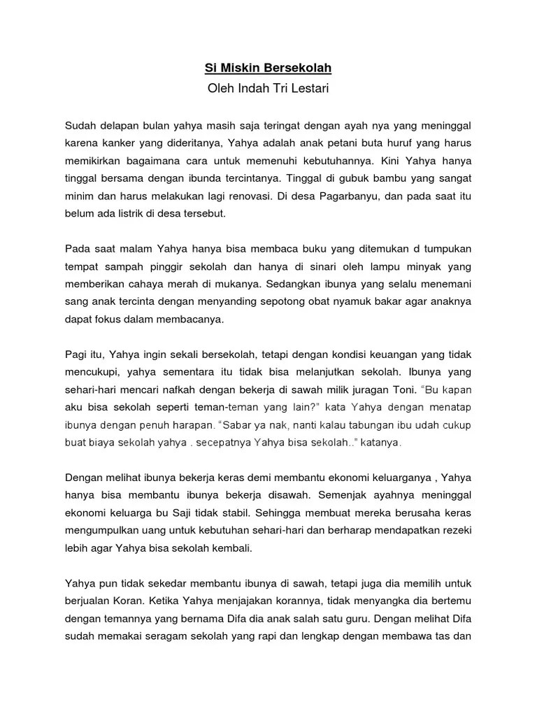 Cerpen Si Miskin - Revisi Id