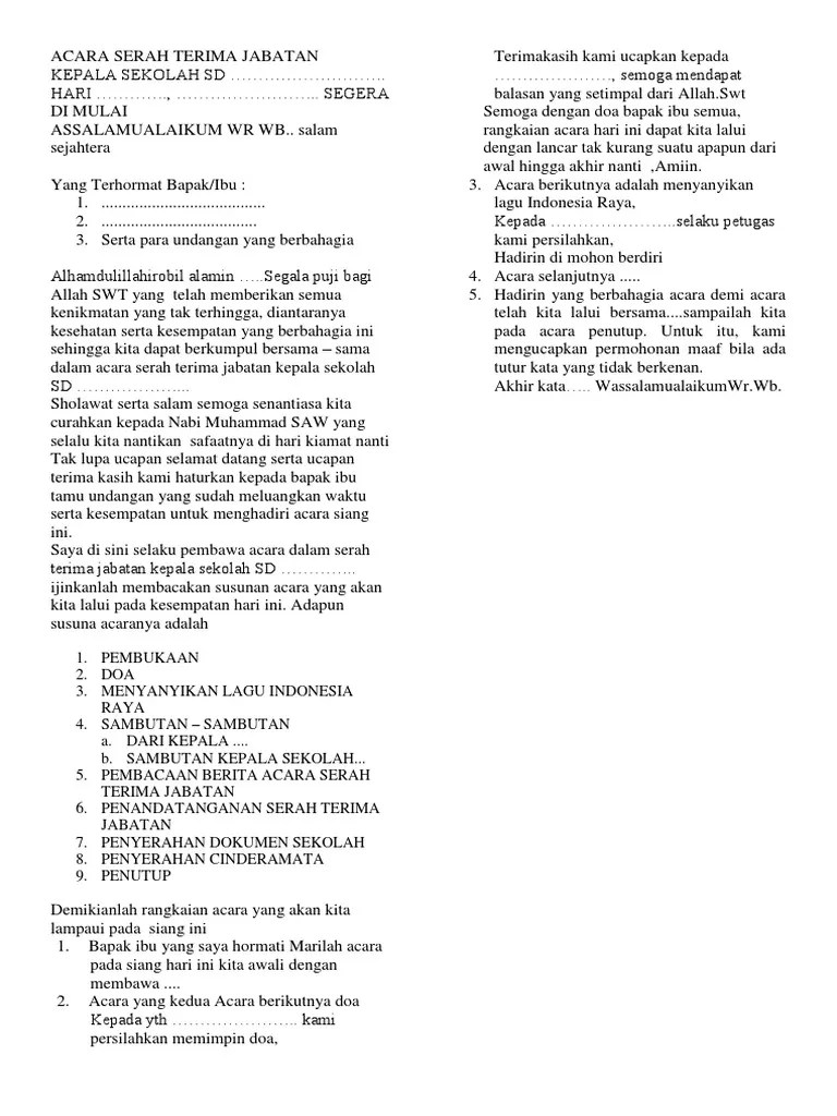 66 contoh pidato perpisahan pisah sambut hal positif dan kesan. Contoh Pidato Serah Terima Jabatan Kepala Desa