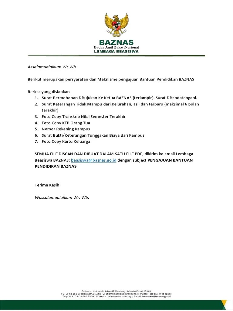 Panitia smasa art festival 2018 sma negeri 2,1 yogyakarta. Syarat Bantuan Pendidikan Baznas Pdf