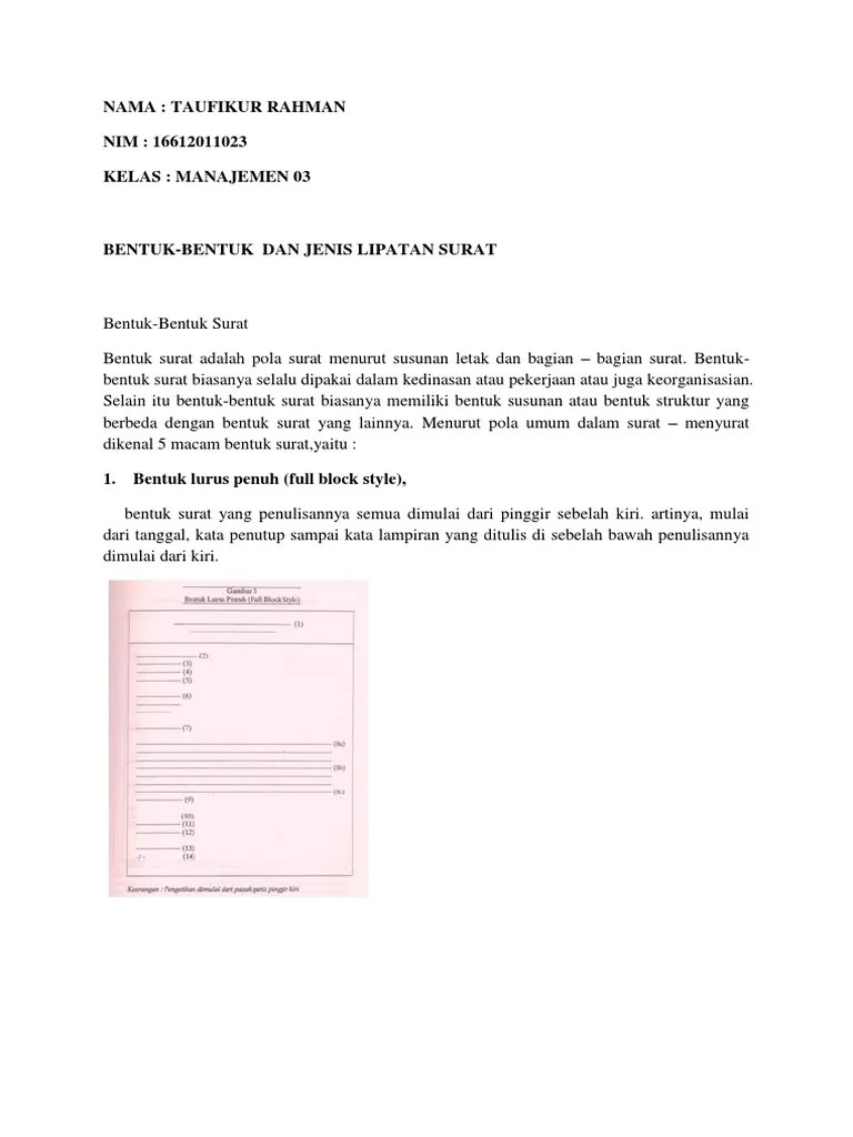 Tugas Bentuk Surat Dan Jenis Lipatan Surat | PDF