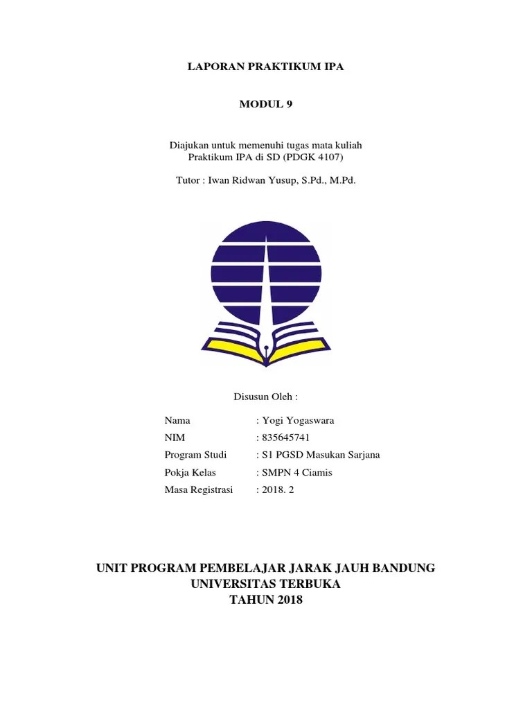 Proses sains, kit ipa sd, praktikum ipa di sd . Laporan Praktikum Modul 9