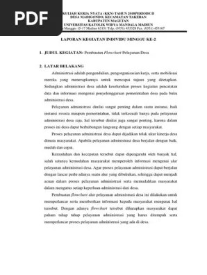 MINGGU KE II - Pembuatan Flowchart Pelayanan Desa | PDF