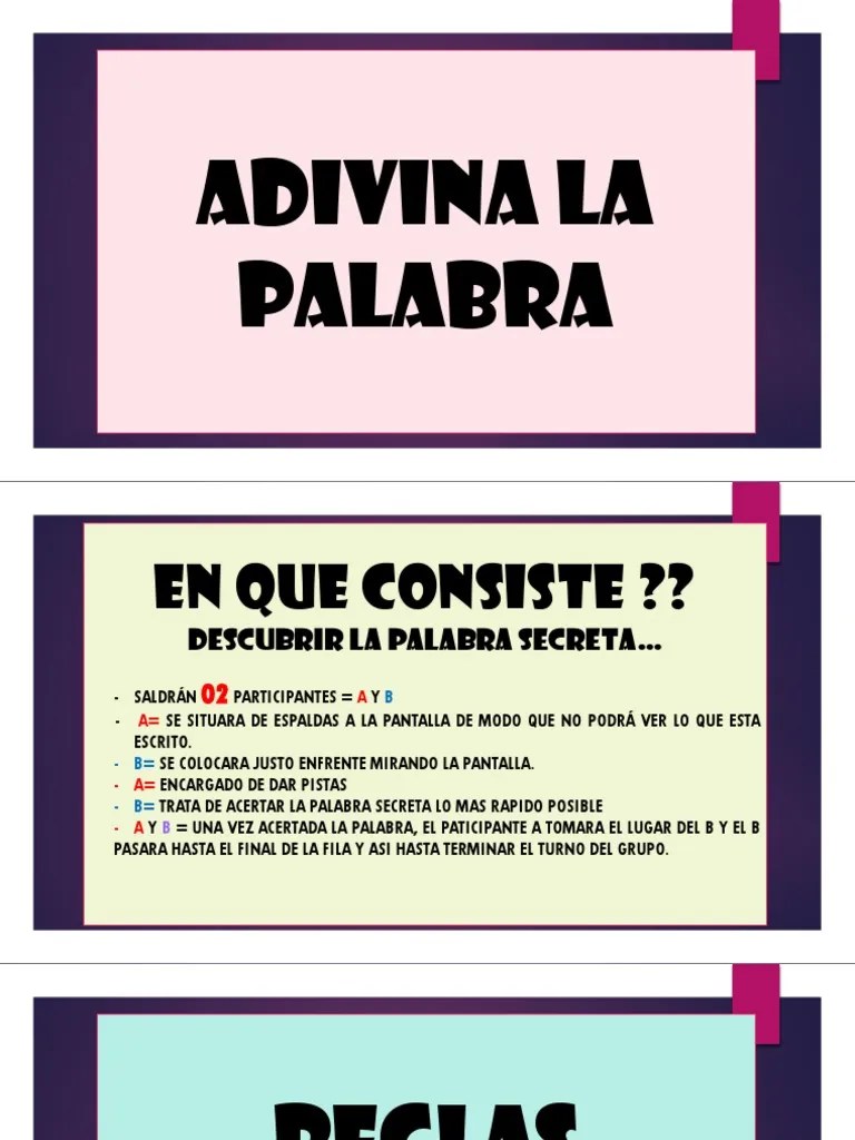 Las más de 1000 palabras que se pueden representar . Juego Adivina La Palabra Pdf