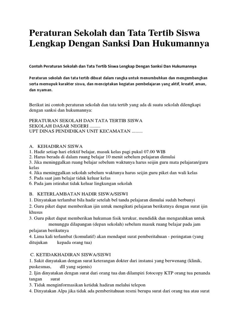 Kode Etik Dan Tata Tertib Sekolah | PDF