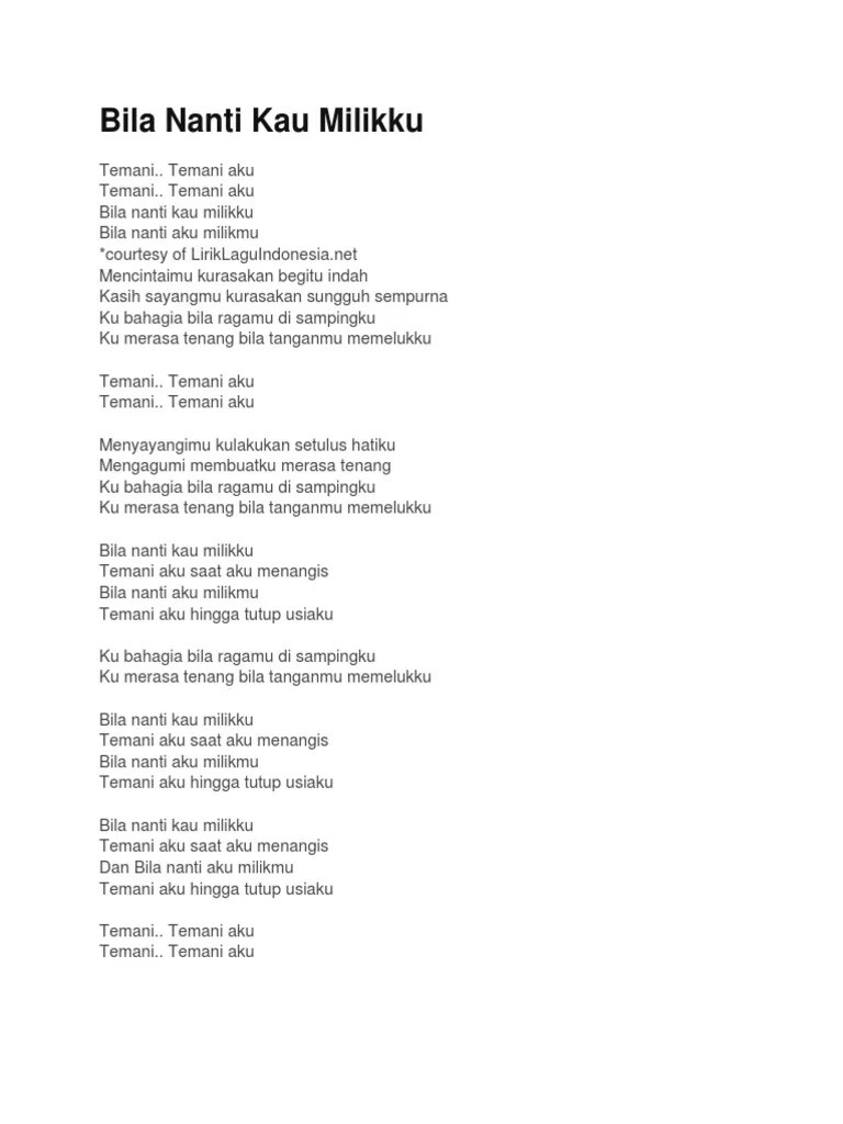 Bila Nanti Kau Milikku | PDF