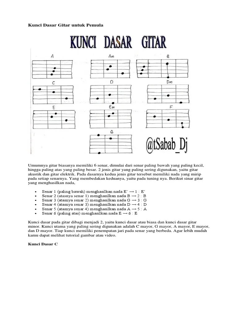 Kunci Gitar Utk Pemula | PDF